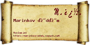 Marinkov Ádám névjegykártya